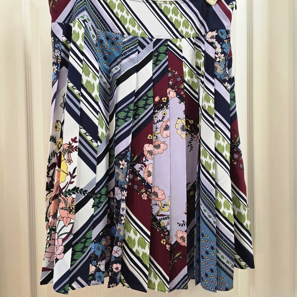 Tory Burch multi pattern pleated skirt